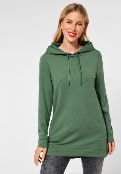 Street One - Langes Hoodie Sweatshirt in Novel Green