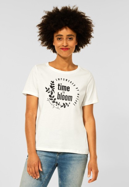 Street One - T-Shirt mit Partprint in Off White