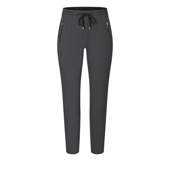 MAC Schmale Jogging Pants aus leichtem Jersey in Siver Zig Zag