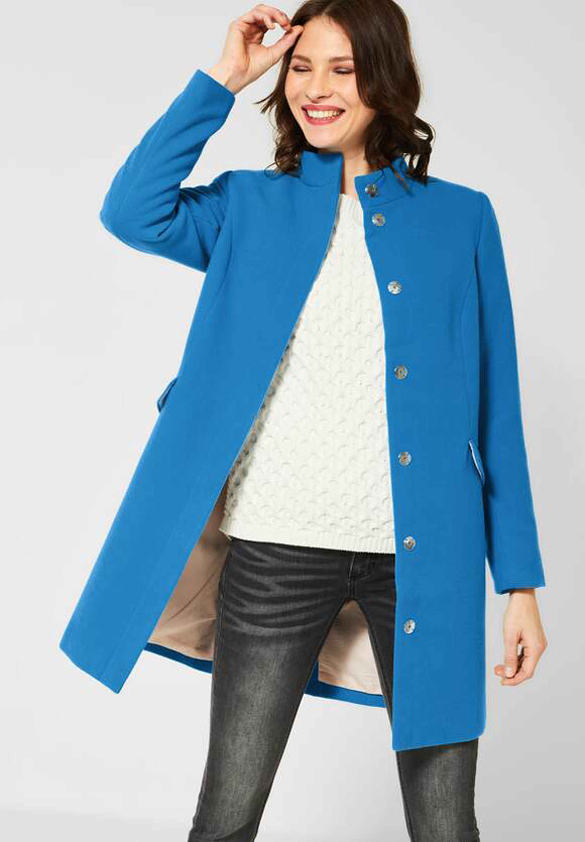 Tiny plug Relatively Farbenfroher Mantel in Active Blue von Street One online kaufen