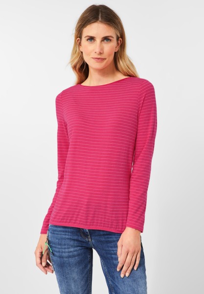 CECIL - Shirt mit Streifenmuster in Dynamic Pink Melange