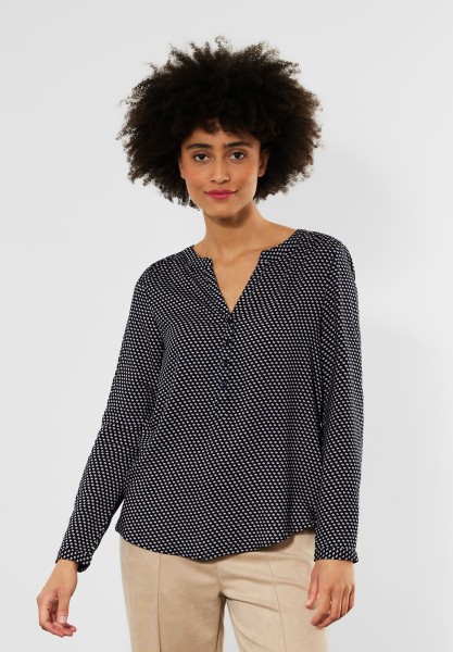 Street One - Bluse mit Minimalmuster in Deep Blue