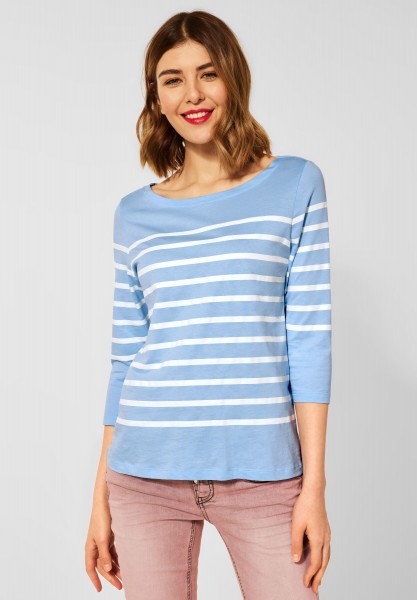 Street One - Shirt mit Streifen in Lucent Blue