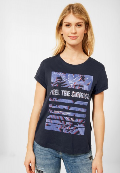 CECIL - T-Shirt mit Print in Deep Blue