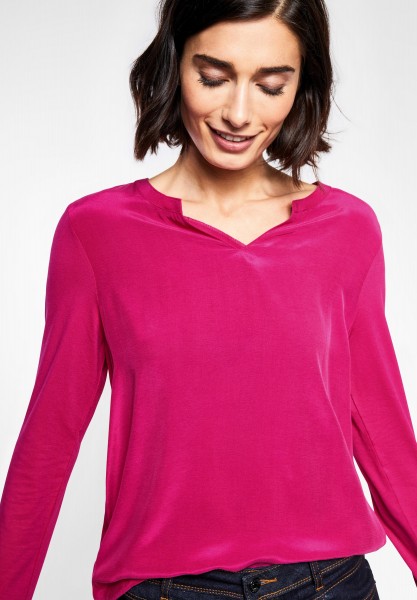Street One - Shirt mit Materialmix in Azalea Pink