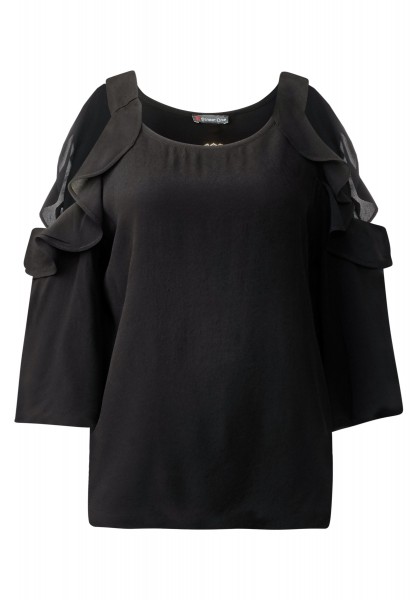 Street One Schulter Cut Out Bluse Raine in Black