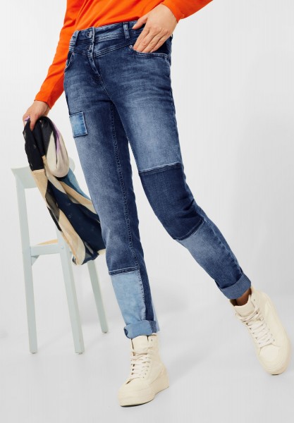 CECIL - Loose Fit Denim in Mid Blue Used Wash