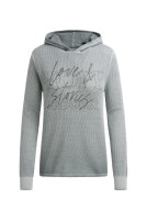 SOCCX Pullover mit Meshstruktur und Wording Print in Lunar Grey