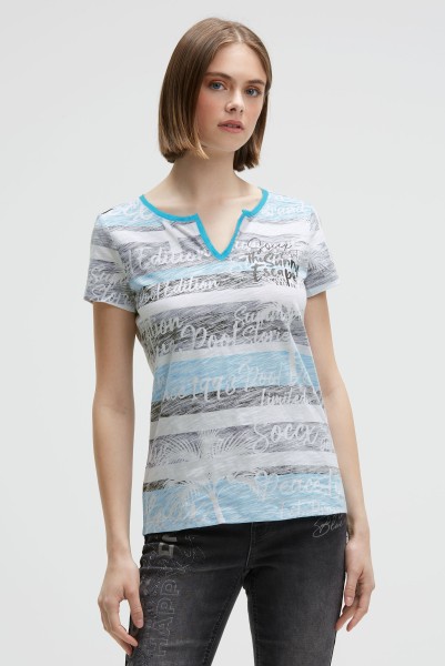 SOCCX T-Shirt mit Inside-Out Print in Ocean Flash