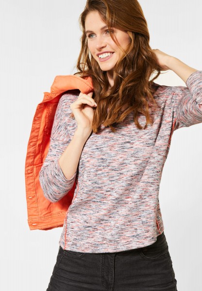CECIL - Shirt mit Melange-Optik in Heather Orange Melange