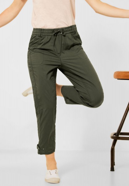 CECIL - Loose Fit Hose mit Paperbag in Utility Olive