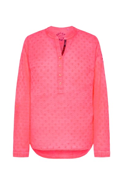 SOCCX Strukturierte Bluse mit Tunika-Ausschnitt in Flashy Red