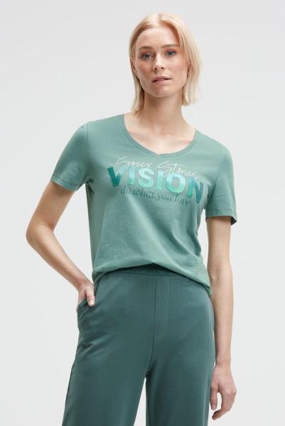 SOCCX T-Shirt mit V-Ausschnitt in Topaz