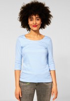 Street One - Shirt mit Streifen Muster in Lucent Blue