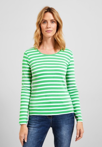 CECIL - Shirt mit Streifenmuster in Smash Green