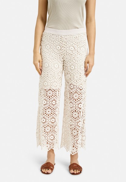 Smith & Soul Häkelhose in Cream White