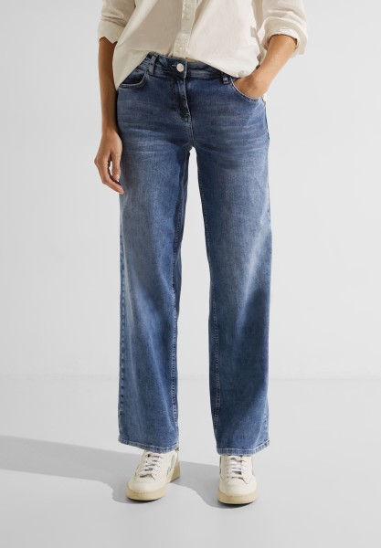 Cecil Loose Fit Jeans in Mid Blue Wash