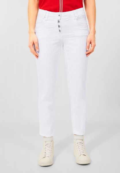 CECIL - Weiße Loose Fit Jeans in White Denim