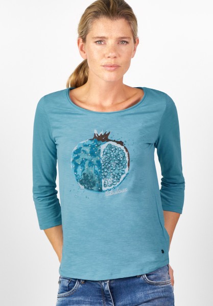 Cecil Shirt mit Früchte-Print Glazed Neptune Blue