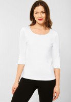Street One - Shirt Pania in Unifarbe in White