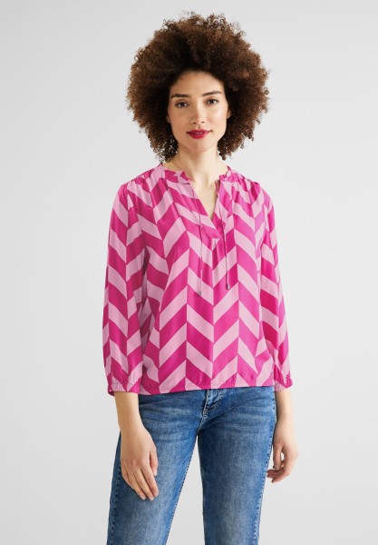 Street One Bluse mit Zick Zack Muster in Light Nu Pink