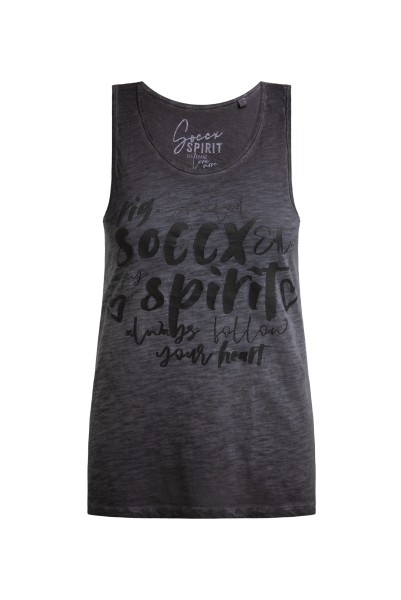 SOCCX Sommertop mit Print in Charcoal Mist