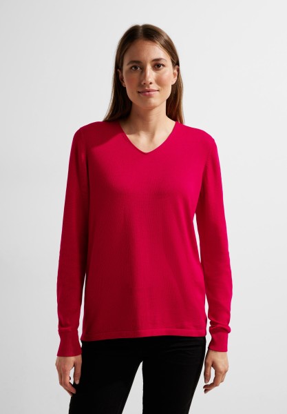 Cecil Feinstrick Pullover in Casual Red