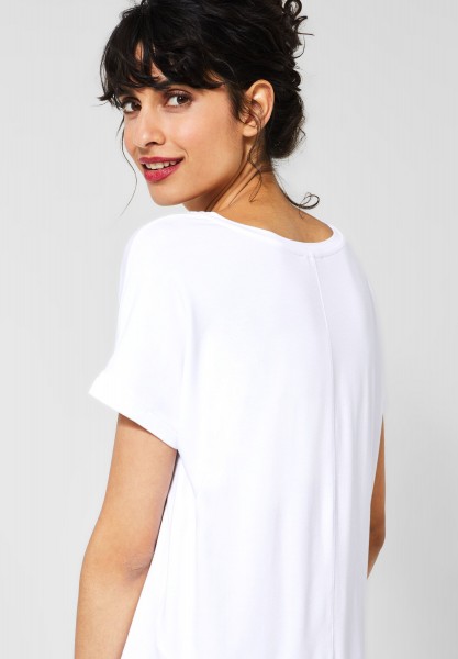 Street One - T-Shirt in Unifarbe in White