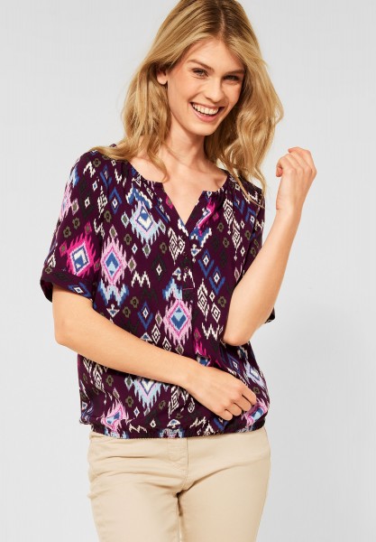 CECIL - Bluse mit Print in Berry Juice Red