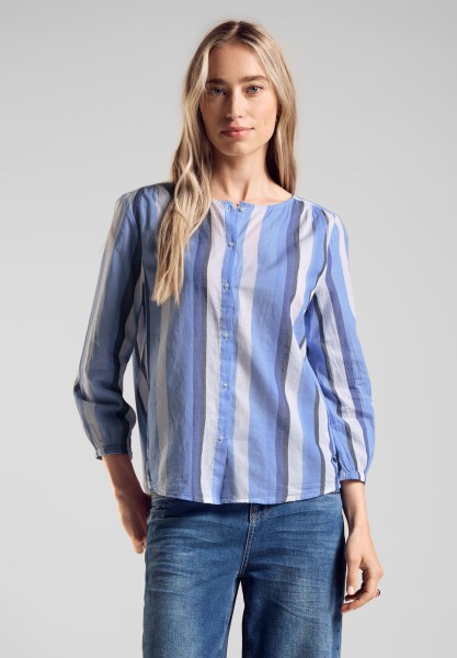 Street One Sommer Bluse mit Streifen in Original Blue