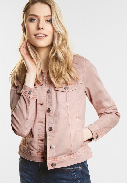 Street One - Coloured Denim Jacke in Authentic Pale Rose