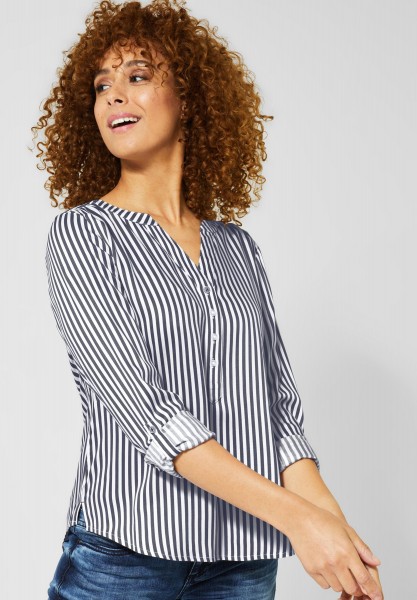 Street One - Bluse Bamika mit Muster in Shadow Blue