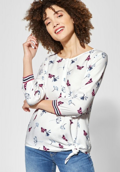 Street One - Allover Print Bluse Vivian in Off White