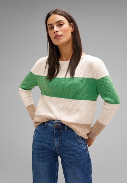 Street One Blockstreifen Pullover in Fresh Gentle Green
