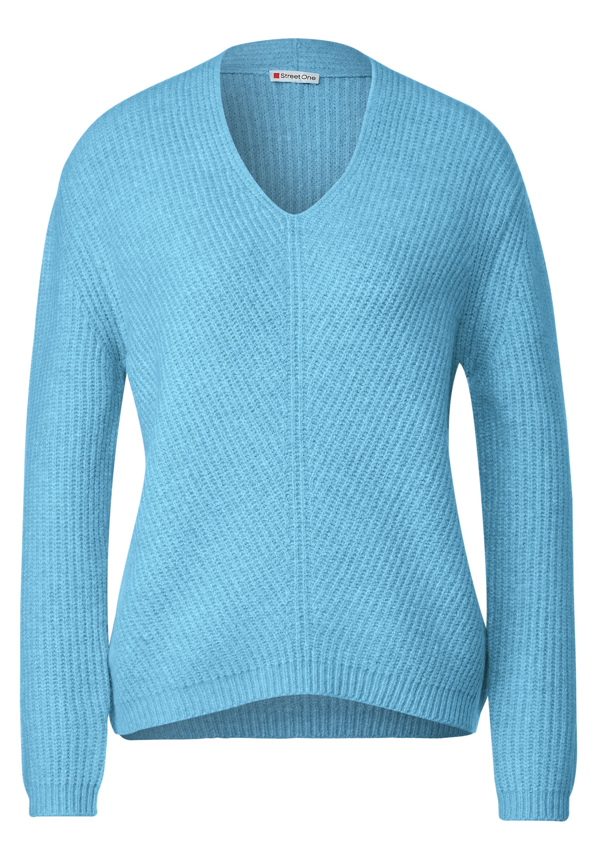 Street One V-Ausschnitt Pullover in Light Aquamarine Blue im SALE reduziert  A302538-15374 - CONCEPT Mode