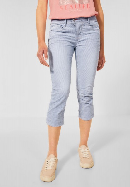 Street One - Casual Fit Capri Jeans in Blue Stripes Washed