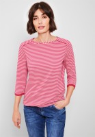 CECIL - Basic Streifenshirt in Fresh Pink