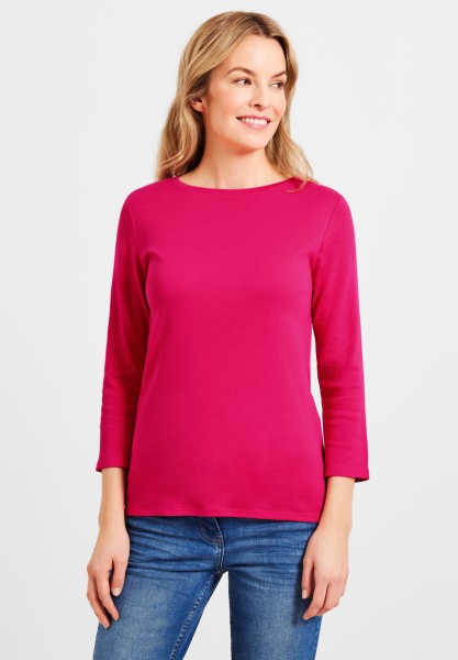 CECIL - Basic Shirt in Unifarbe in Fresh Pink