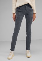 Street One Casual Fit Jeans in Grey Washed Satin Denim