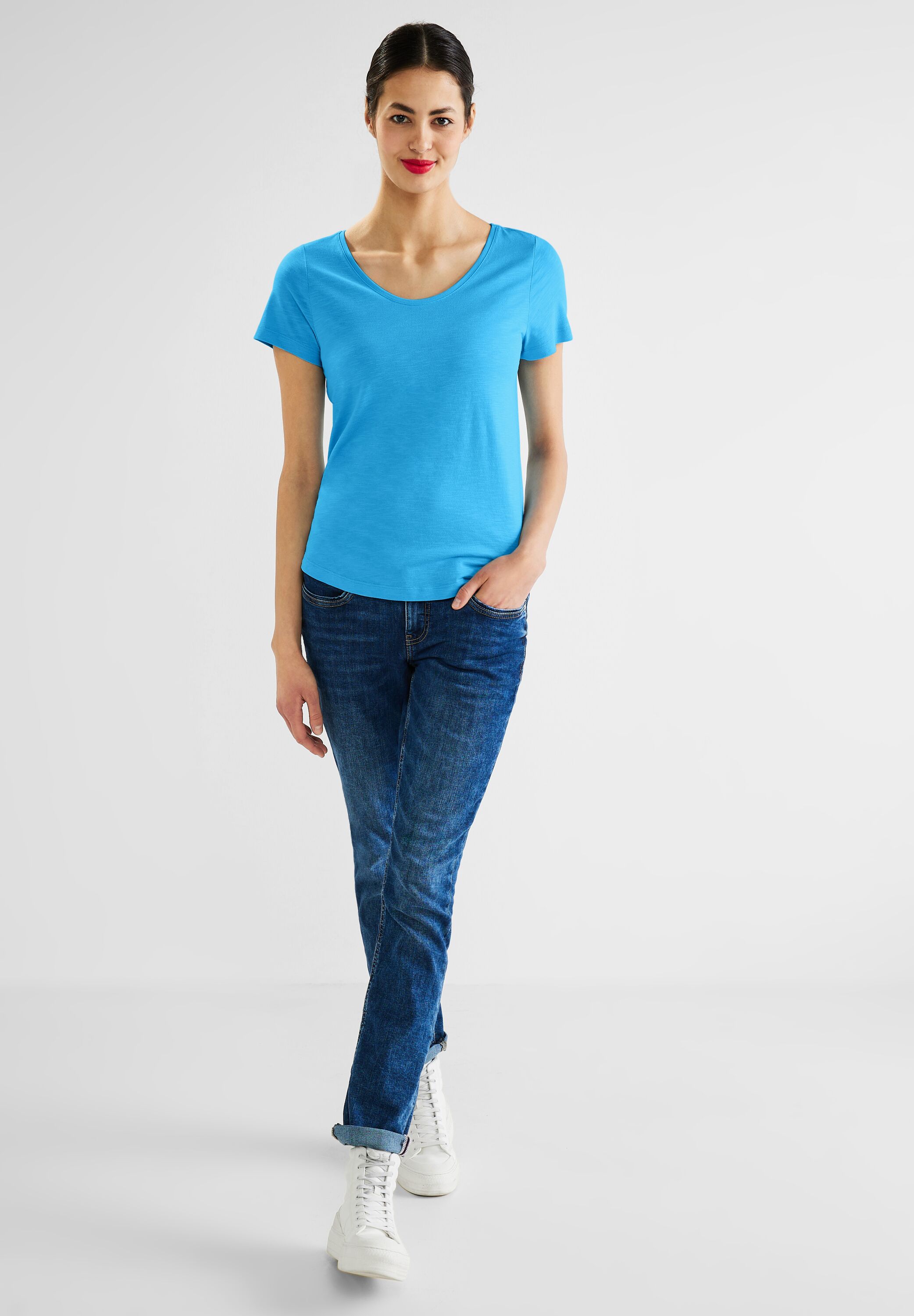Street One T-Shirt Gerda in Splash Blue im SALE reduziert A319481-14510 -  CONCEPT Mode