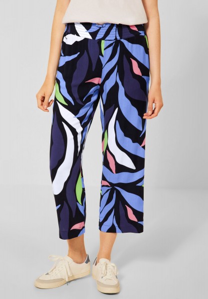 Street One - Loose Fit Hose mit Print in Grant Blue