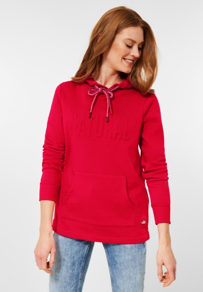 CECIL - Langes Sweatshirt mit Kapuze in Strong Red