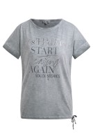 SOCCX T-Shirt mit Bindebandsaum in Lunar Grey