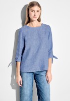 Cecil Chambray Bluse in Linen Chambray Blue