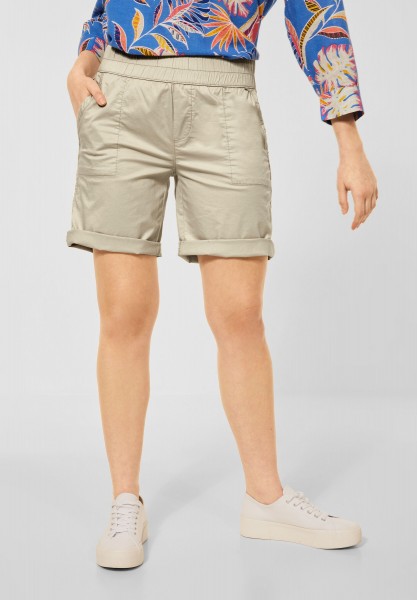 Street One - Loose Fit Shorts in Unifarbe in Cool Sand