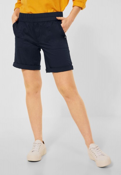 Street One - Loose Fit Shorts in Unifarbe in Deep Blue