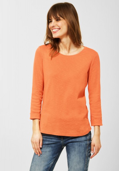 CECIL - Shirt in Unifarbe in Simply Orange