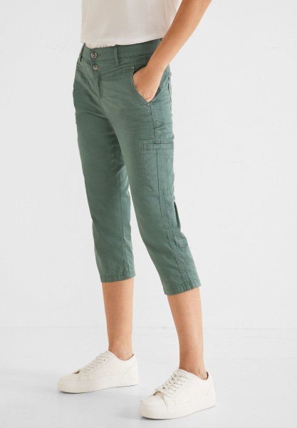 Street One Casual Fit Hose in Soft Olive