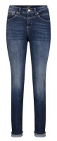 MAC Slim Fit mit Saumumschlag in Dark Blue Net Wash