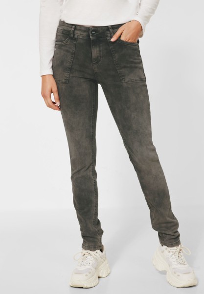 Street One - Casual Fit Hose in Mocca Overdye Black Wash